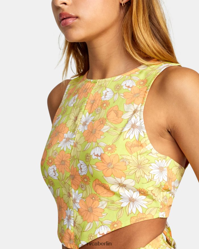 RVCA Pamela kurzes Tanktop BF4L8X1446 Kleidung Limeade Frauen