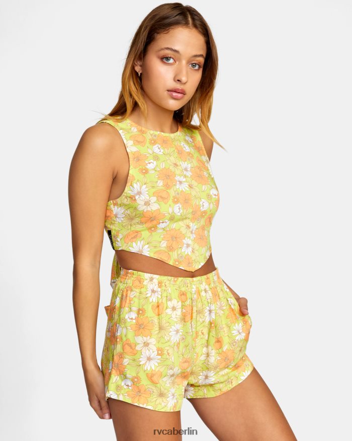 RVCA Pamela kurzes Tanktop BF4L8X1446 Kleidung Limeade Frauen