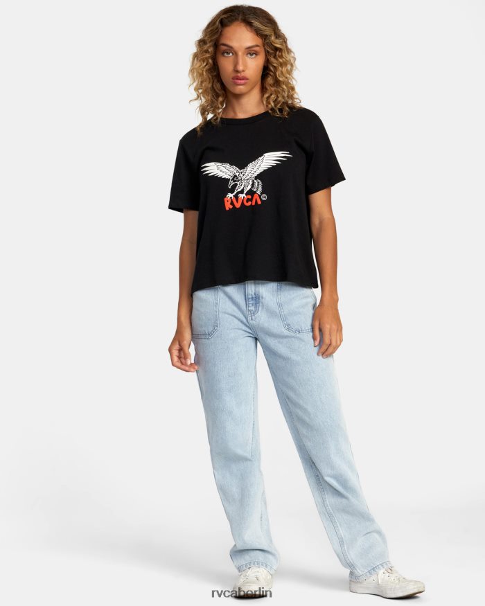 RVCA Patriot-T-Shirt BF4L8X1247 Kleidung Schwarz Frauen