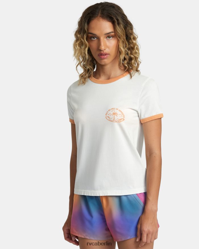 RVCA Rose Machado Encinitas T-Shirt BF4L8X1250 Kleidung Vintage-Weiß Frauen