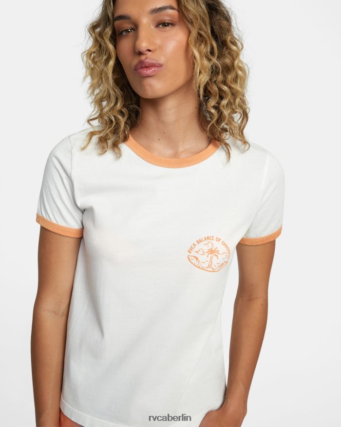 RVCA Rose Machado Encinitas T-Shirt BF4L8X1250 Kleidung Vintage-Weiß Frauen