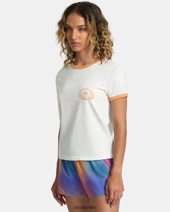 RVCA Rose Machado Encinitas T-Shirt BF4L8X1250 Kleidung Vintage-Weiß Frauen