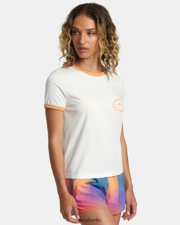 RVCA Rose Machado Encinitas T-Shirt BF4L8X1250 Kleidung Vintage-Weiß Frauen