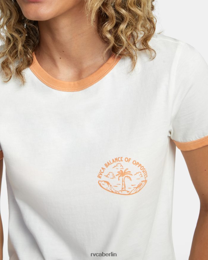 RVCA Rose Machado Encinitas T-Shirt BF4L8X1250 Kleidung Vintage-Weiß Frauen