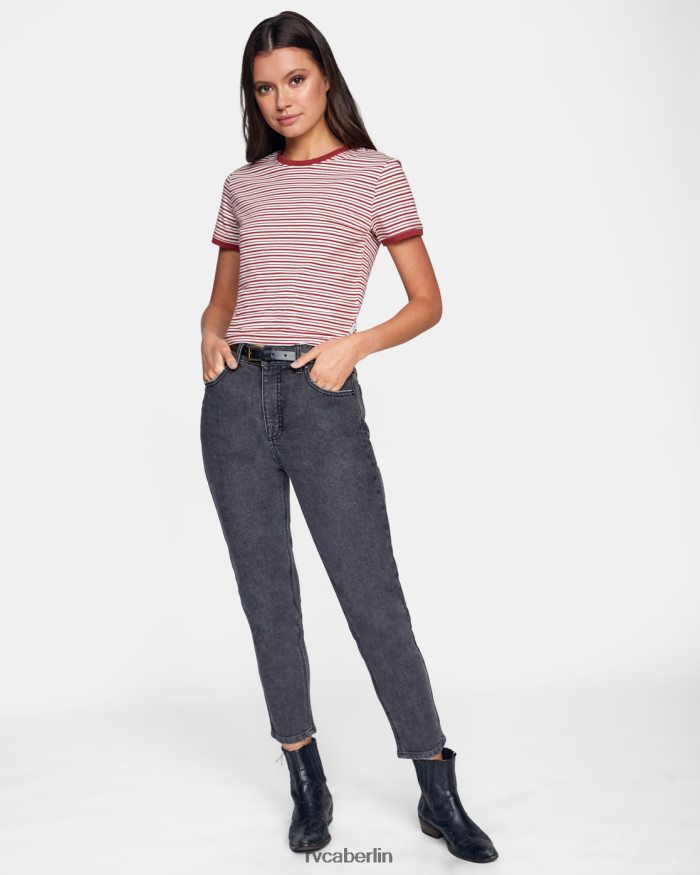 RVCA Sicherlich T-Shirt BF4L8X1320 Kleidung staubiges Rot Frauen