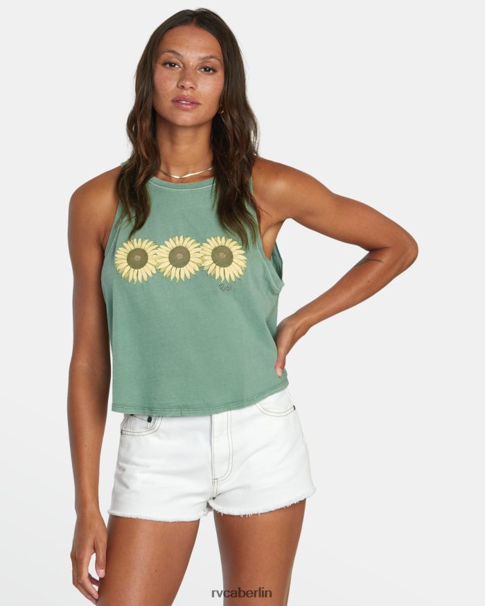 RVCA Sonnenblumen-Tanktop BF4L8X1282 Kleidung dunkler Efeu Frauen