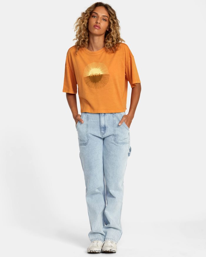 RVCA Sonnenfinsternis-T-Shirt BF4L8X1173 Kleidung Mandarine Frauen