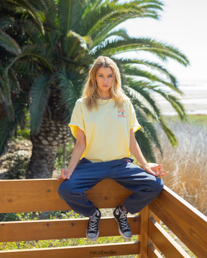 RVCA T-Shirt mit Cherub-Grafik BF4L8X1716 Kleidung Zitronen-Baiser Frauen