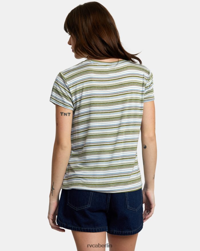 RVCA T-Shirt mit Rundhalsausschnitt und Aussparung 3 BF4L8X1337 Kleidung Meeresspray Frauen