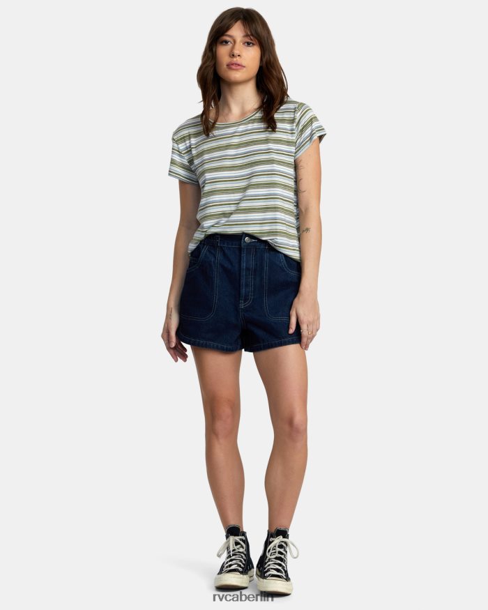RVCA T-Shirt mit Rundhalsausschnitt und Aussparung 3 BF4L8X1337 Kleidung Meeresspray Frauen