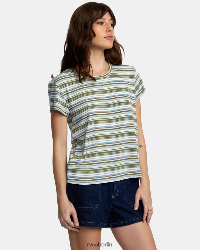RVCA T-Shirt mit Rundhalsausschnitt und Aussparung 3 BF4L8X1337 Kleidung Meeresspray Frauen