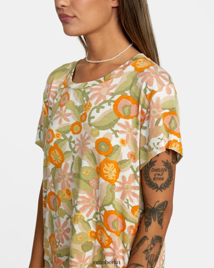 RVCA T-Shirt mit Rundhalsausschnitt und Aussparung 3 BF4L8X1339 Kleidung Ringelblume Frauen
