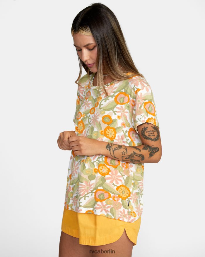 RVCA T-Shirt mit Rundhalsausschnitt und Aussparung 3 BF4L8X1339 Kleidung Ringelblume Frauen
