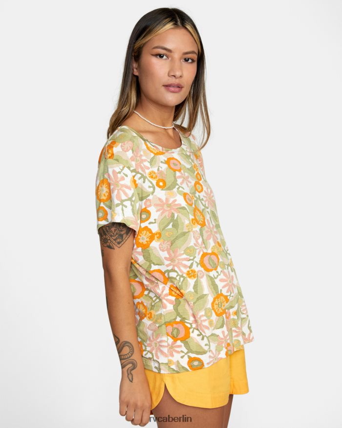 RVCA T-Shirt mit Rundhalsausschnitt und Aussparung 3 BF4L8X1339 Kleidung Ringelblume Frauen
