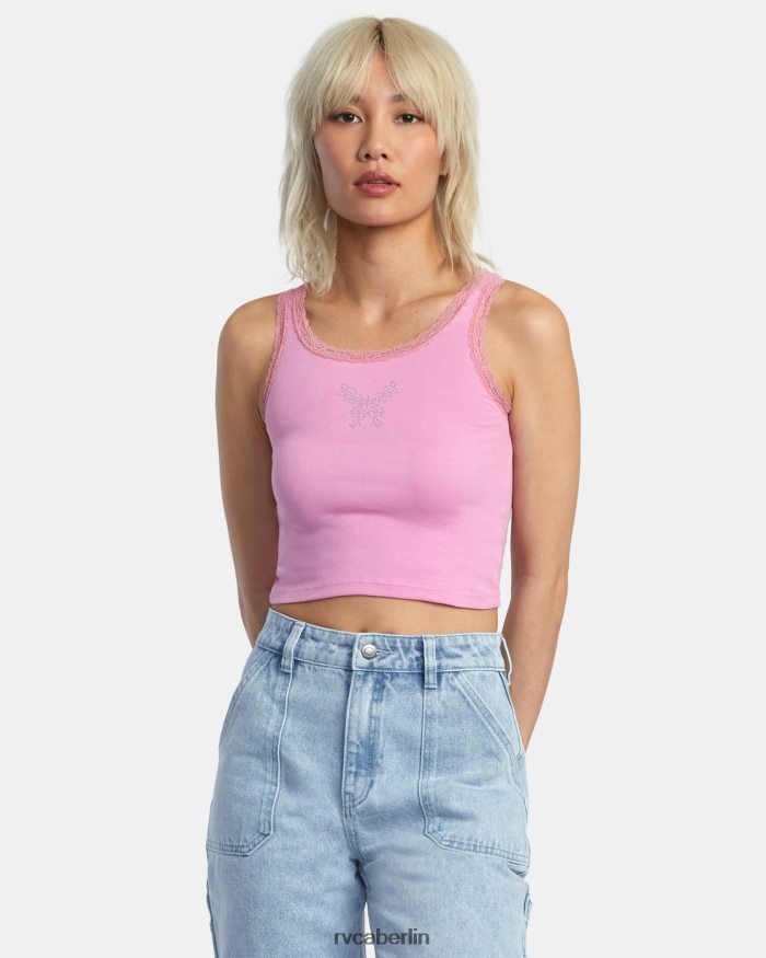 RVCA Tanktop aus glitzernder Spitze BF4L8X1361 Kleidung Alpenveilchen Frauen