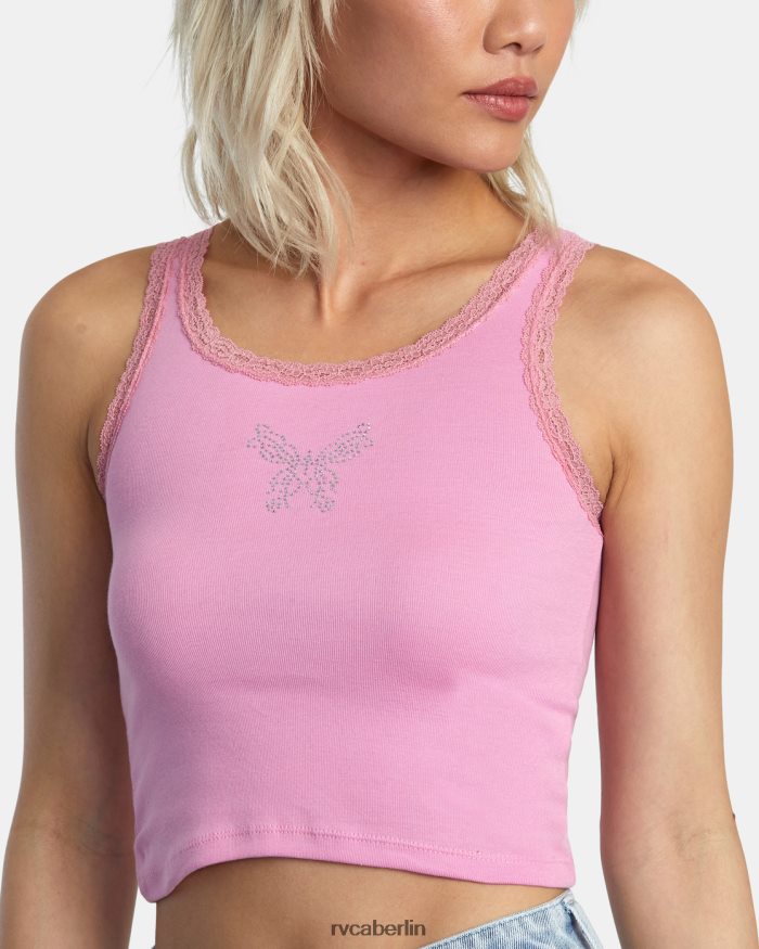 RVCA Tanktop aus glitzernder Spitze BF4L8X1361 Kleidung Alpenveilchen Frauen