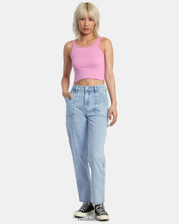 RVCA Tanktop aus glitzernder Spitze BF4L8X1361 Kleidung Alpenveilchen Frauen