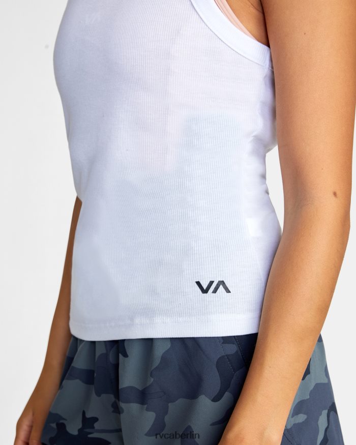 RVCA Va Essential geripptes Tanktop BF4L8X1301 Kleidung Weiß Frauen