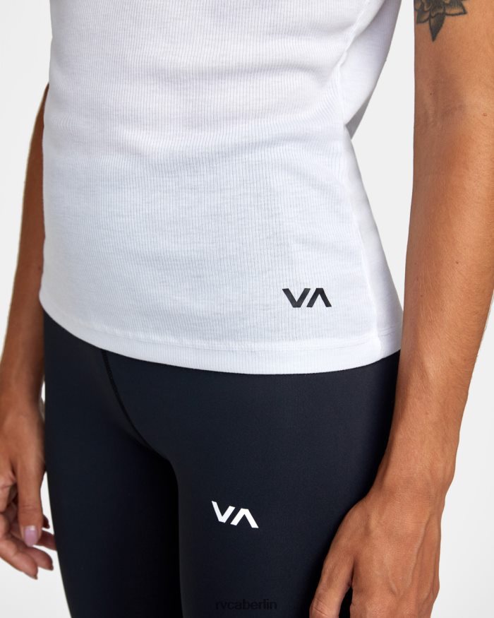 RVCA Va Essential geripptes Tanktop BF4L8X1301 Kleidung Weiß Frauen