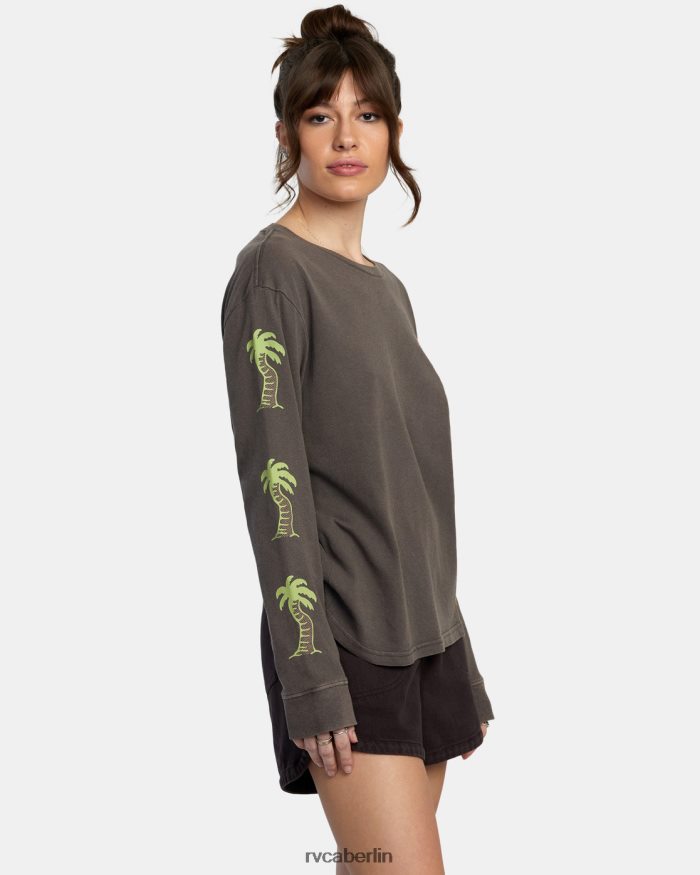 RVCA Va Palm Langarm-T-Shirt BF4L8X1075 Kleidung Java Frauen