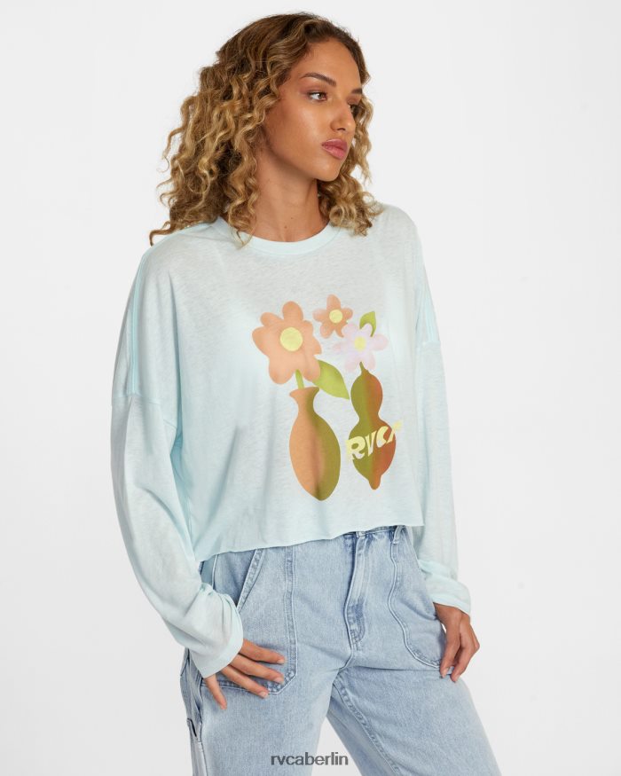 RVCA Vase-Langarm-T-Shirt BF4L8X1245 Kleidung Himmelblau Frauen