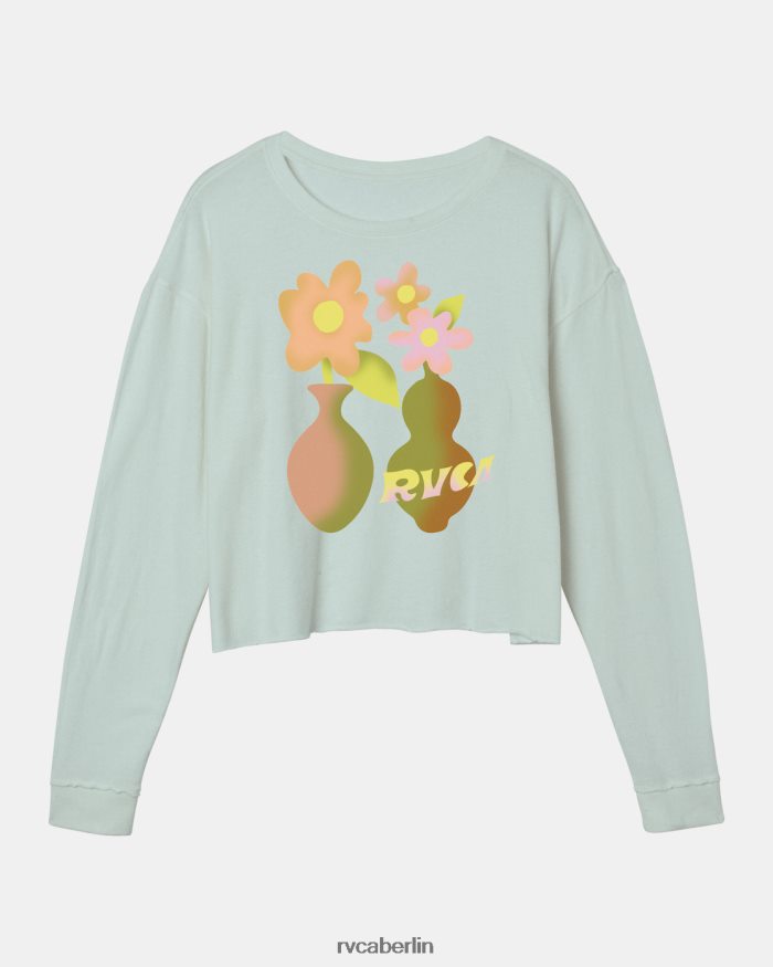 RVCA Vase-Langarm-T-Shirt BF4L8X1245 Kleidung Himmelblau Frauen