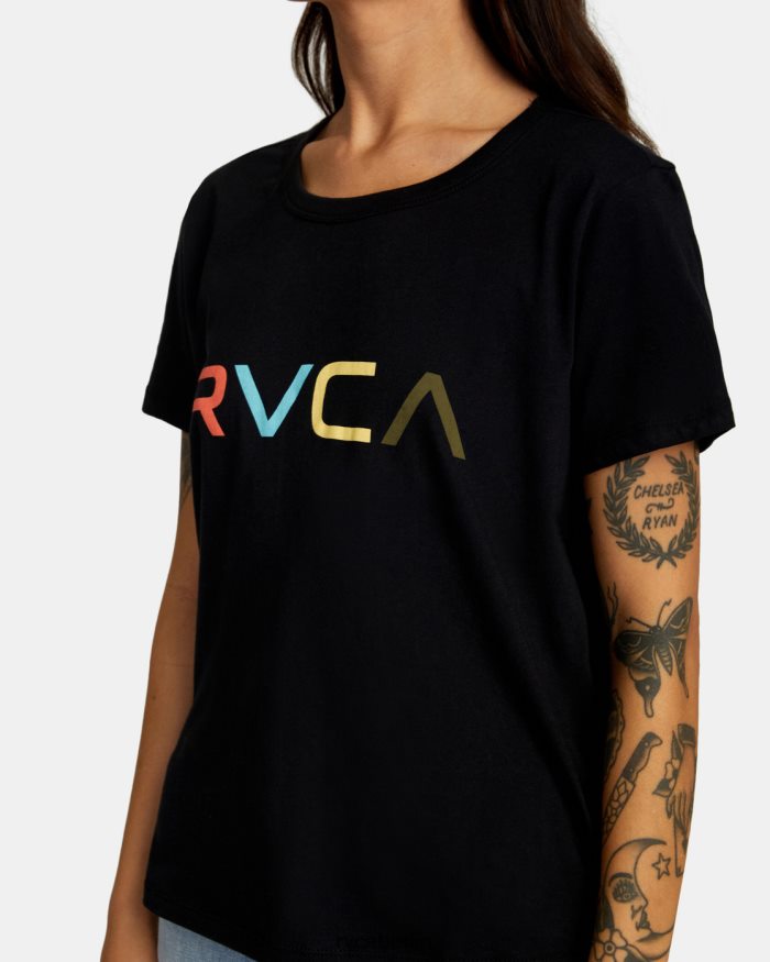 RVCA großes T-Shirt BF4L8X910 Kleidung Schwarz Frauen