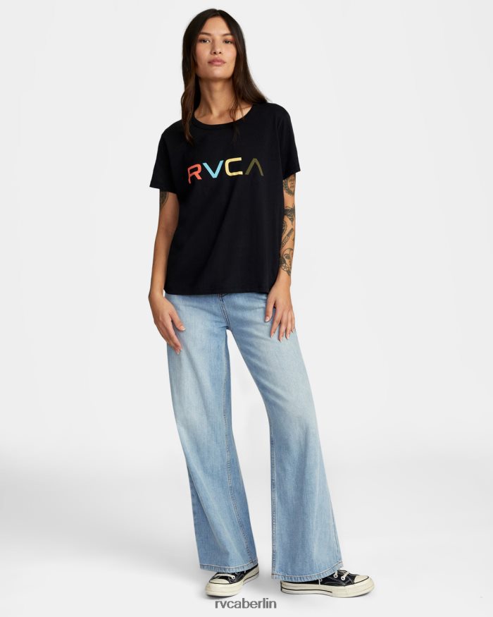 RVCA großes T-Shirt BF4L8X910 Kleidung Schwarz Frauen