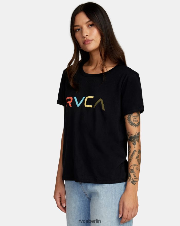 RVCA großes T-Shirt BF4L8X910 Kleidung Schwarz Frauen