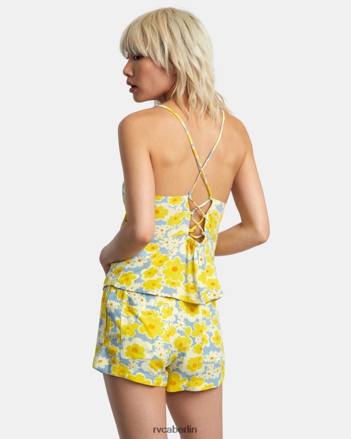 RVCA Ärmelloses Lilien-Top BF4L8X1390 Kleidung staubiges Blau Frauen