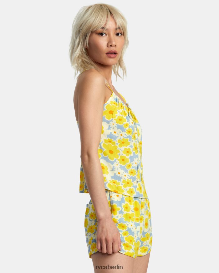 RVCA Ärmelloses Lilien-Top BF4L8X1390 Kleidung staubiges Blau Frauen