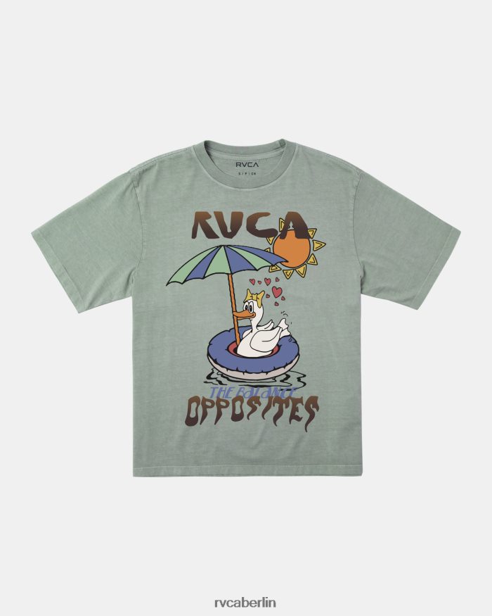 RVCA sonnenverbranntes T-Shirt BF4L8X1237 Kleidung Schiefer Frauen