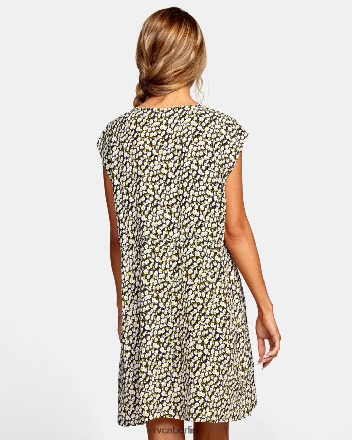 RVCA flaches ärmelloses Babydoll-Kleid BF4L8X1655 schwimmen Schwarz Frauen