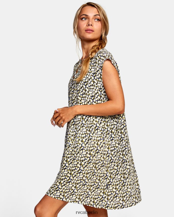 RVCA flaches ärmelloses Babydoll-Kleid BF4L8X1655 schwimmen Schwarz Frauen