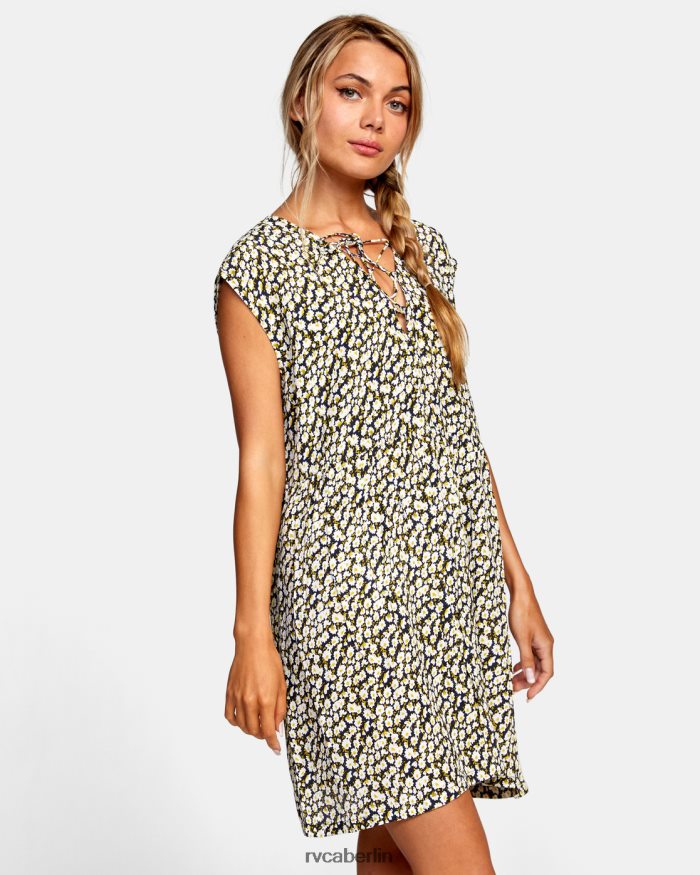 RVCA flaches ärmelloses Babydoll-Kleid BF4L8X1655 schwimmen Schwarz Frauen