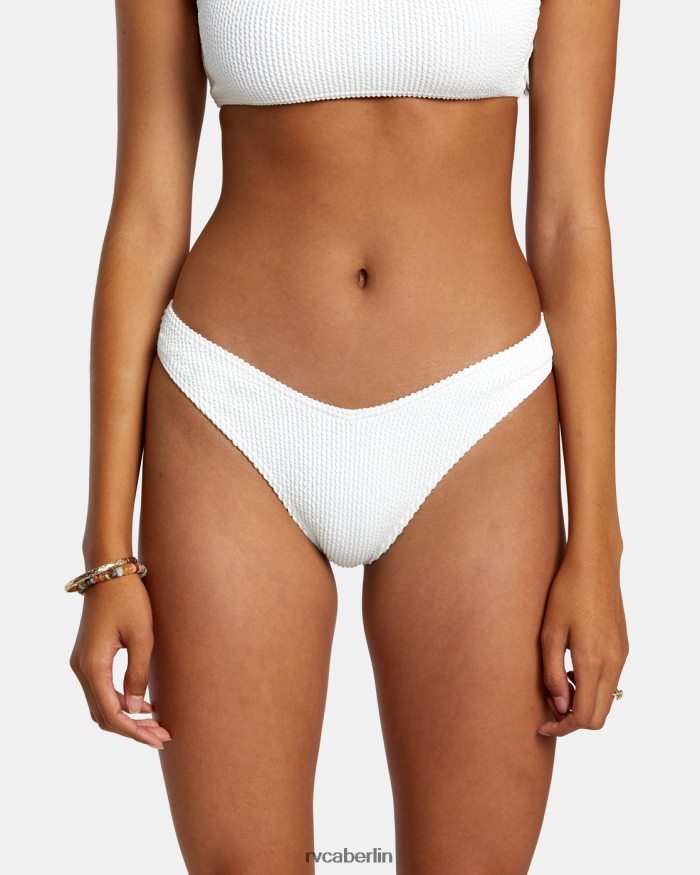 RVCA Bikinihose mit hohem Beinausschnitt und Rillenstruktur BF4L8X1181 schwimmen flüstern weiß Frauen