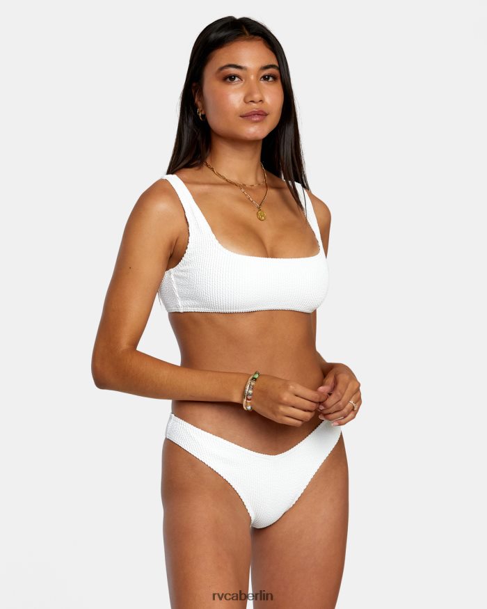 RVCA Bikinihose mit hohem Beinausschnitt und Rillenstruktur BF4L8X1181 schwimmen flüstern weiß Frauen
