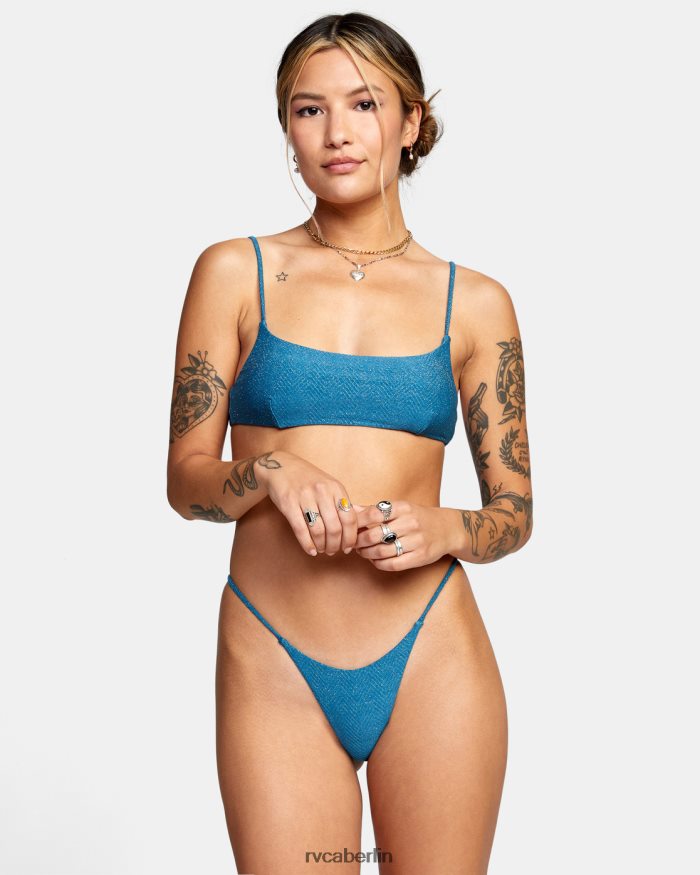 RVCA Brightside knappe französische Bikinihose BF4L8X1611 schwimmen Schnorchel blau Frauen