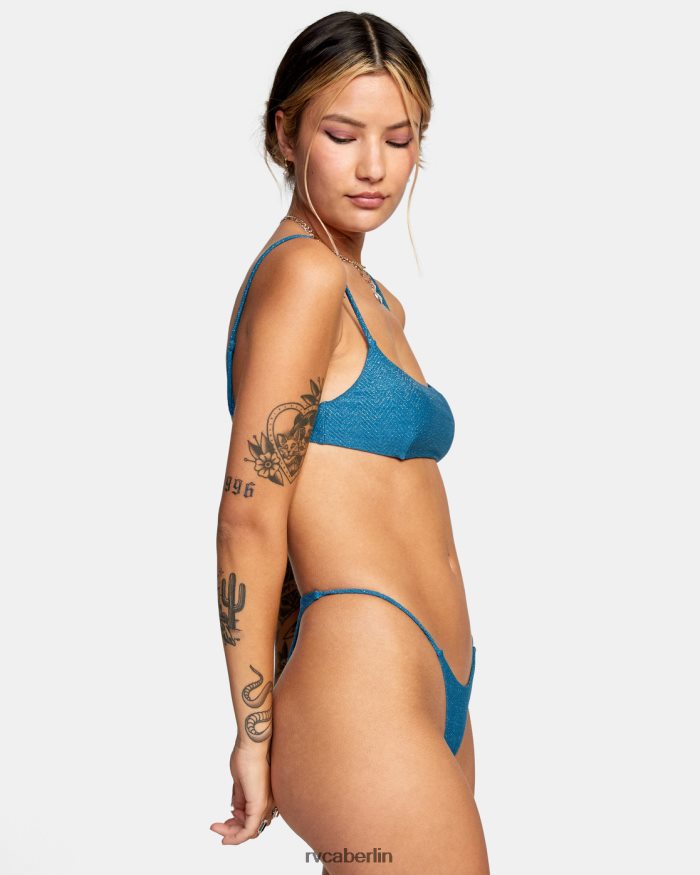 RVCA Brightside knappe französische Bikinihose BF4L8X1611 schwimmen Schnorchel blau Frauen
