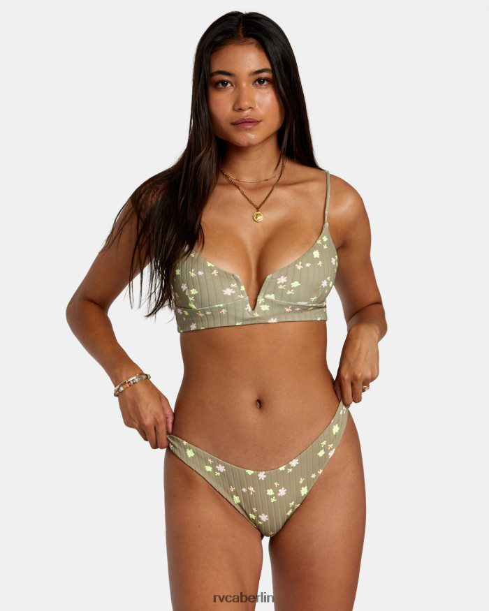 RVCA Decoupage-Bikinihose mit hohem Beinausschnitt BF4L8X1178 schwimmen Aloe Frauen
