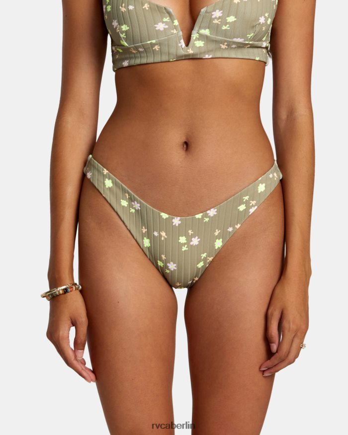 RVCA Decoupage-Bikinihose mit hohem Beinausschnitt BF4L8X1178 schwimmen Aloe Frauen