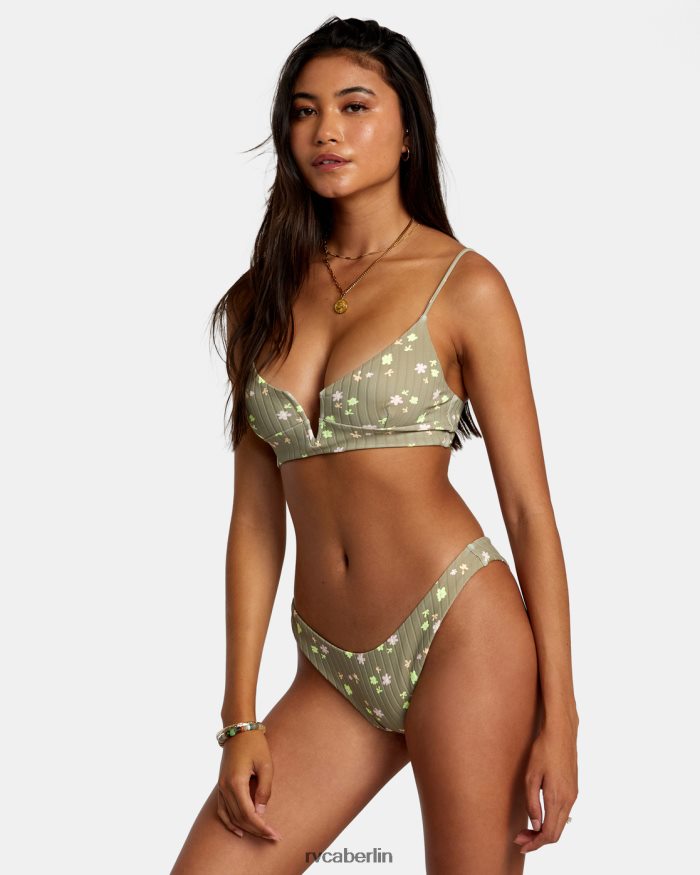 RVCA Decoupage-Bikinihose mit hohem Beinausschnitt BF4L8X1178 schwimmen Aloe Frauen