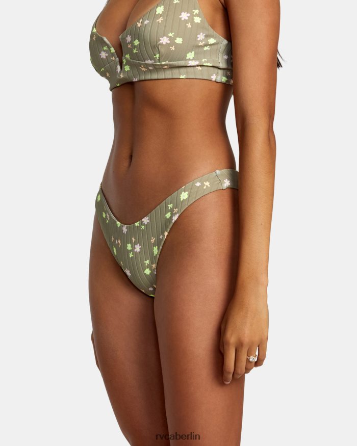RVCA Decoupage-Bikinihose mit hohem Beinausschnitt BF4L8X1178 schwimmen Aloe Frauen
