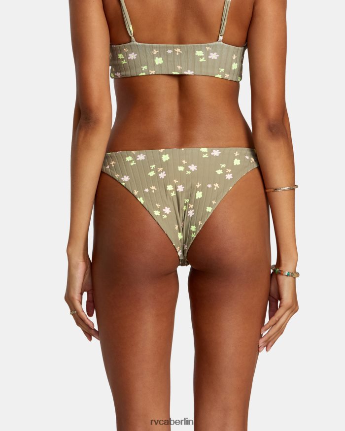 RVCA Decoupage-Bikinihose mit hohem Beinausschnitt BF4L8X1178 schwimmen Aloe Frauen