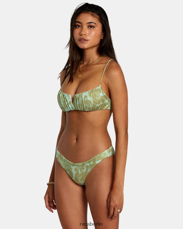 RVCA Feine Linien schimmern in dieser frechen Bikinihose BF4L8X1171 schwimmen Seeschaum Frauen