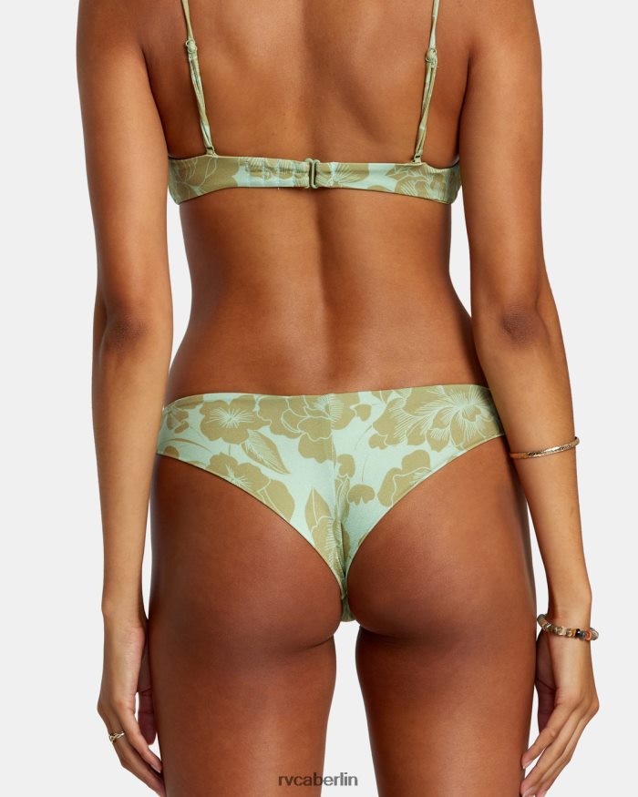 RVCA Feine Linien schimmern in dieser frechen Bikinihose BF4L8X1171 schwimmen Seeschaum Frauen