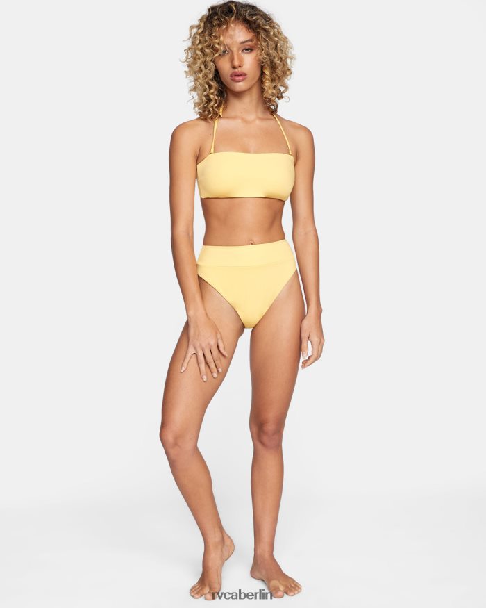 RVCA Hoch sitzende, freche Bikinihose BF4L8X1698 schwimmen Gold Frauen