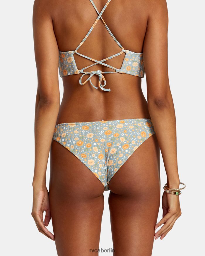 RVCA Mums geripptes mittleres Bikinihöschen BF4L8X1123 schwimmen Schiefer Frauen