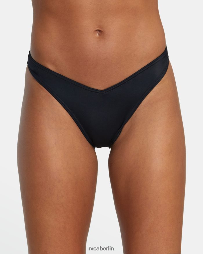 RVCA Solide mittelgroße Bikinihose BF4L8X1294 schwimmen Schwarz Frauen