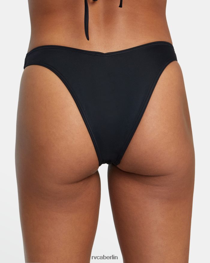 RVCA Solide mittelgroße Bikinihose BF4L8X1294 schwimmen Schwarz Frauen